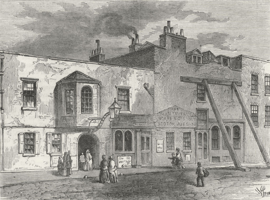 LONDON. Pimlico. The Gun Tavern, 1820 1880 old antique vintage print picture